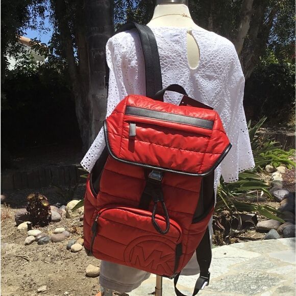 MICHAEL KORS BROOKLYN QUILTY LARGE BACKPACK LAPTOP SCHOOL WORK VACATION TRAVEL - Picture 4 of 14